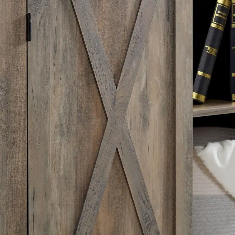 Meuble de rangement haut rustique avec porte de grange