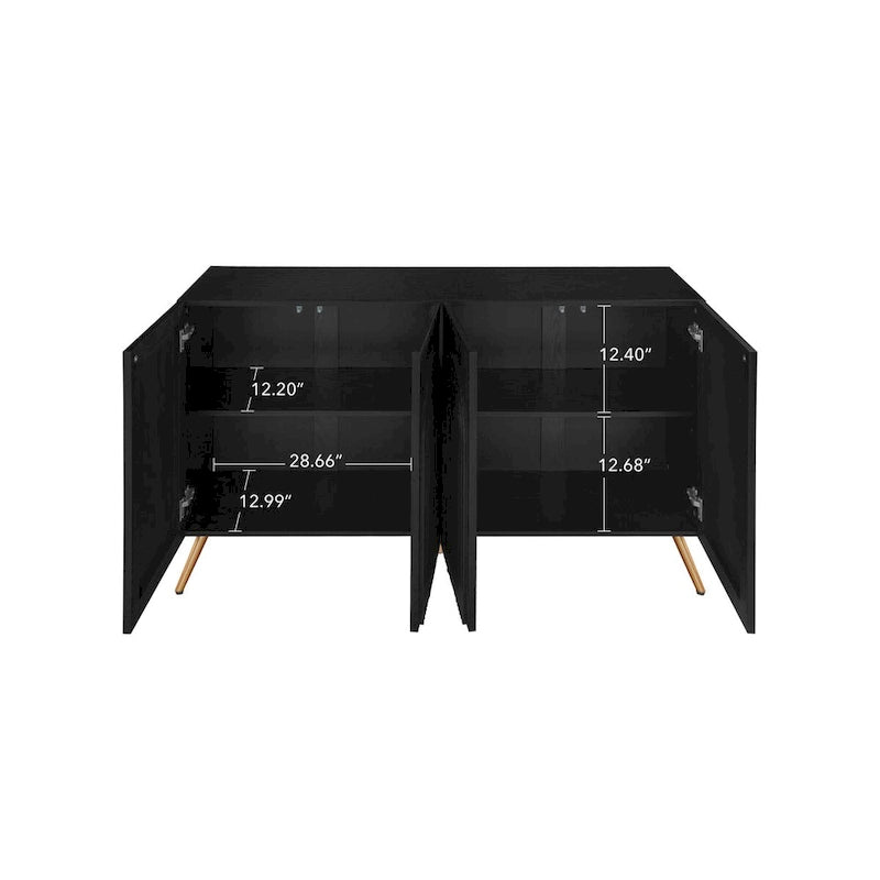Buffet 4 portes sculpté 3D avec arche, meuble de rangement pour buffet