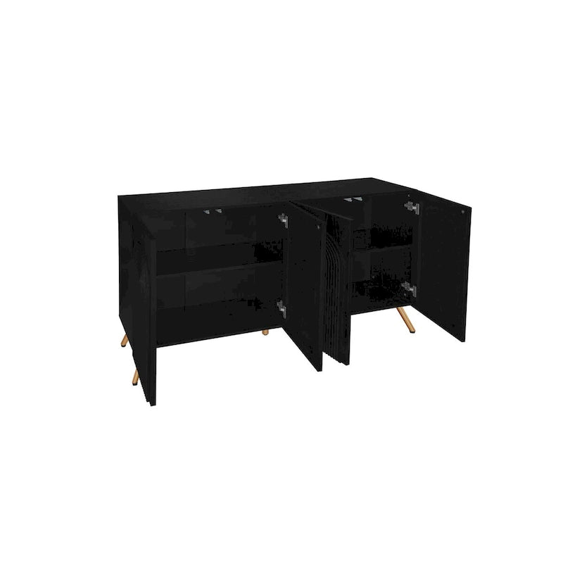 Buffet 4 portes sculpté 3D avec arche, meuble de rangement pour buffet